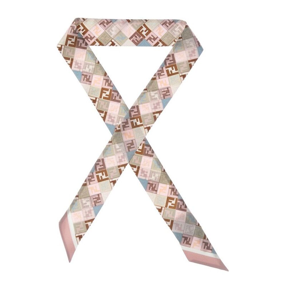 Fendi Wrappy Silk Scarf, Beige